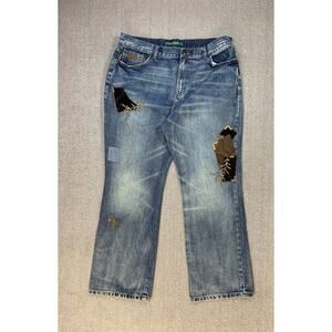 Lauren Ralph Lauren Jeans Co. Distressed Patchwork Jeans Size 14 Petite